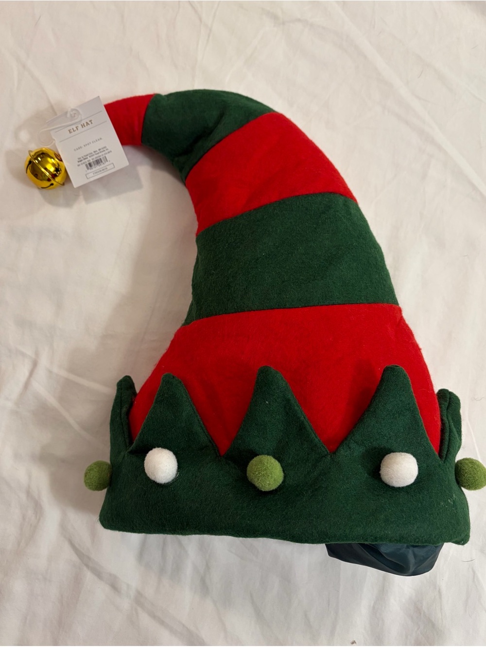 Wondershop Red Green Striped Christmas Elf Hat with Bell NWT